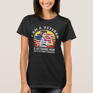 Camiseta Veterana de la bandera estadounidense soy veterana