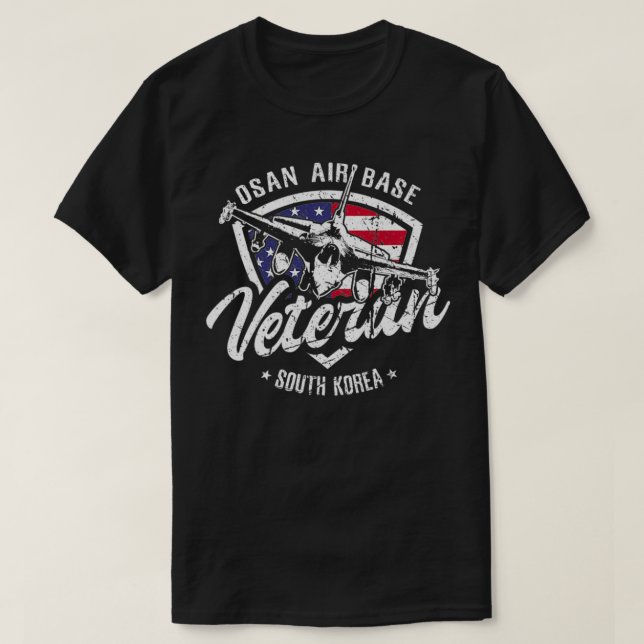 Camiseta Veterana de la base aérea Osan USAF Premium en Cor (Diseño del anverso)
