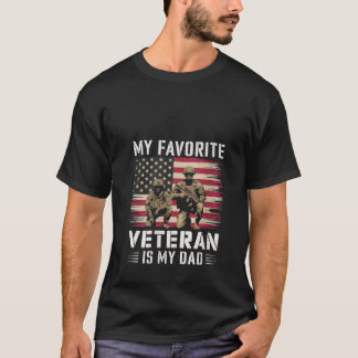 Camiseta Veterana de papá Bandera Estadounidense Orgullosa 