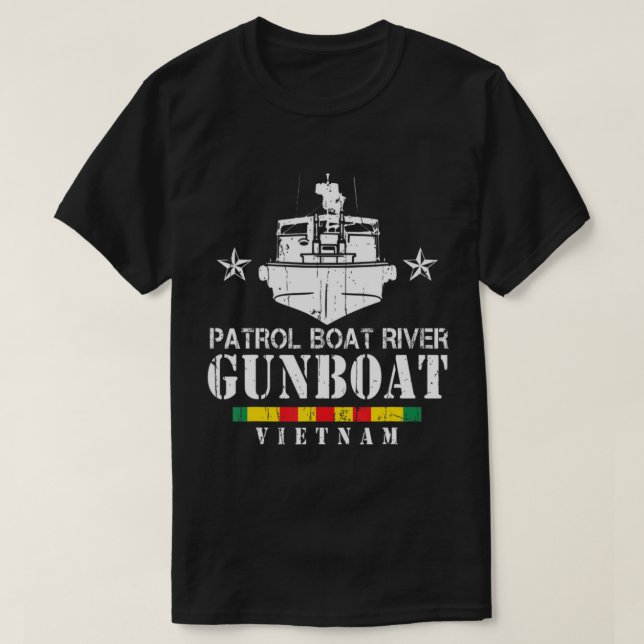 Camiseta veterana de Vietnam sobre cañón de barco  (Diseño del anverso)