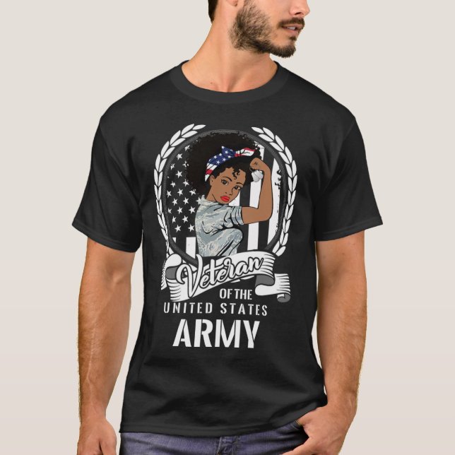 Camiseta Veterana del Ejército Africano-Estadounidense Chic (Anverso)