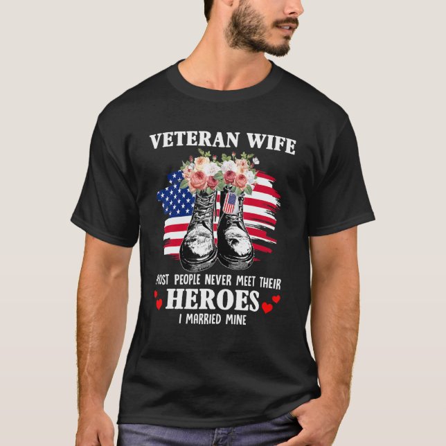 Camiseta Veterana Esposa La Mayoría De La Gente Nunca Conoc (Anverso)
