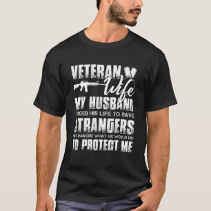 Camiseta Veterana Esposa Militar Esposo Soldado Orgulloso E