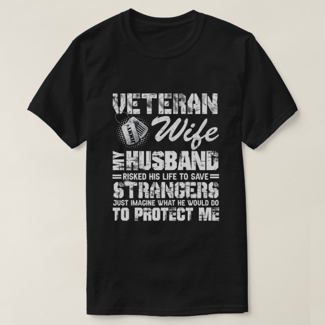 Camiseta Veterana esposa personalizada de RD, soldado del e (Diseño del anverso)