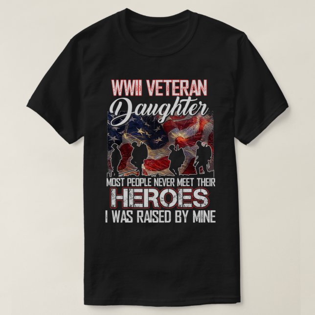 Camiseta Veterana hija de la Segunda Guerra Mundial, la may (Diseño del anverso)