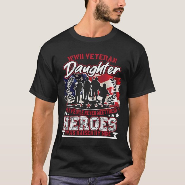 Camiseta Veterana hija de la Segunda Guerra Mundial, la may (Anverso)
