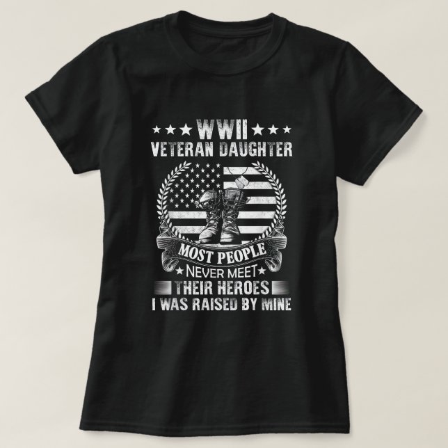 Camiseta Veterana hija de la Segunda Guerra Mundial, la may (Diseño del anverso)