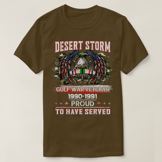 Camiseta Veterana tormenta del desierto se enorgullece de s (Diseño del anverso)