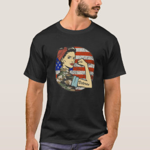 Camiseta Veteranas del Ejército de la Bandera Estadounidens