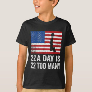 Camiseta Veterano 22 días Conciencia sobre el suicidio Ptsd
