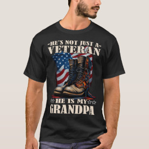 Camiseta Veterano abuelo Patriótico Soldado y Fl Americano