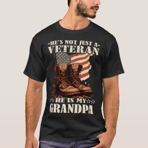 Camiseta Veterano abuelo Patriótico Soldado y Fl Americano