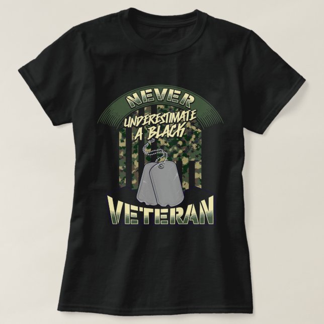 Camiseta Veterano afroamericano de raza negra (Diseño del anverso)
