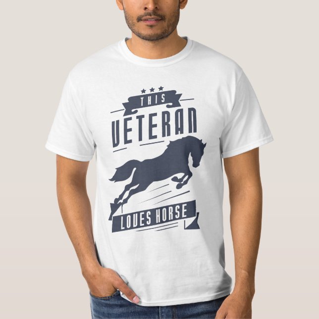 Camiseta Veterano ama a caballo (Anverso)