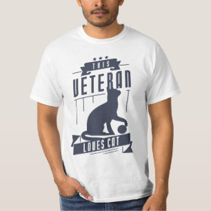 Camiseta Veterano ama al gato