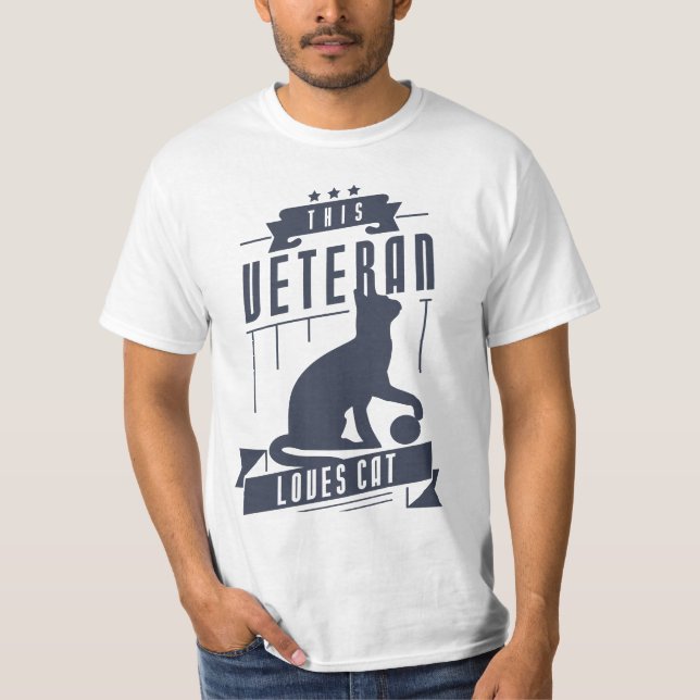 Camiseta Veterano ama al gato (Anverso)