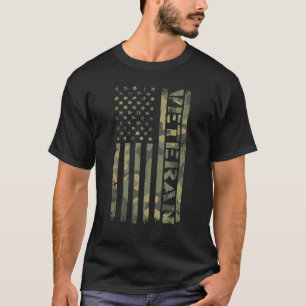 Camiseta Veterano camuflaje con bandera de camo estadounide