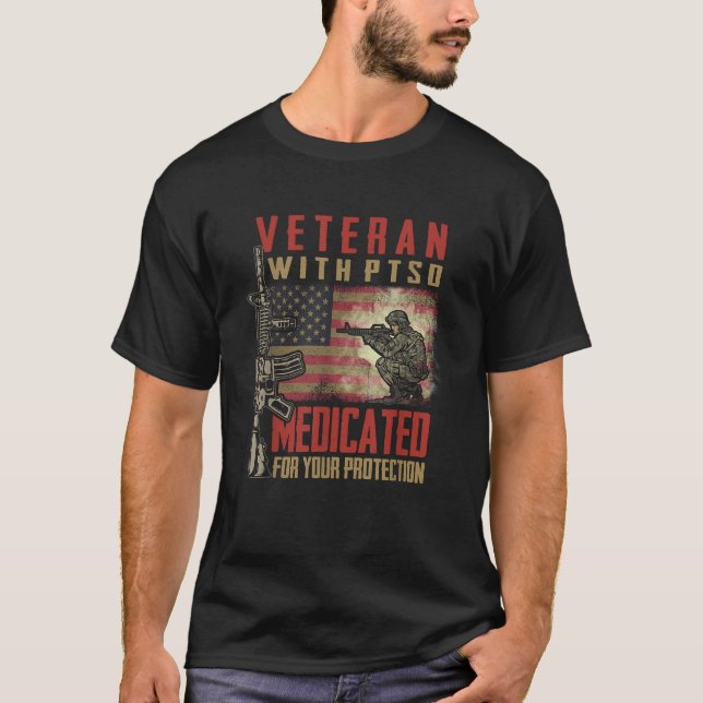 Camiseta Veterano Con TSD Medicado Para Su Protección (Anverso)