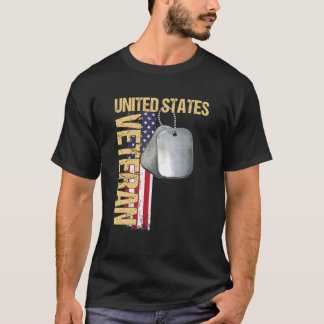 Camiseta Veterano De Bandera Estadounidense Perfecto Para V