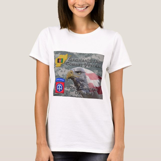 Camiseta "Veterano de Combate de Afganistán" - 82.º Divis A (Anverso)