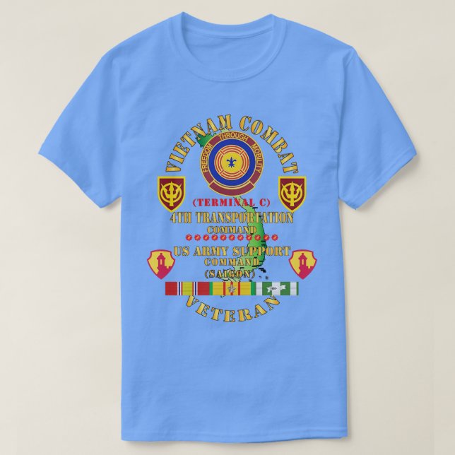 Camiseta Veterano de combate de Vietnam con cuarto comandan (Diseño del anverso)