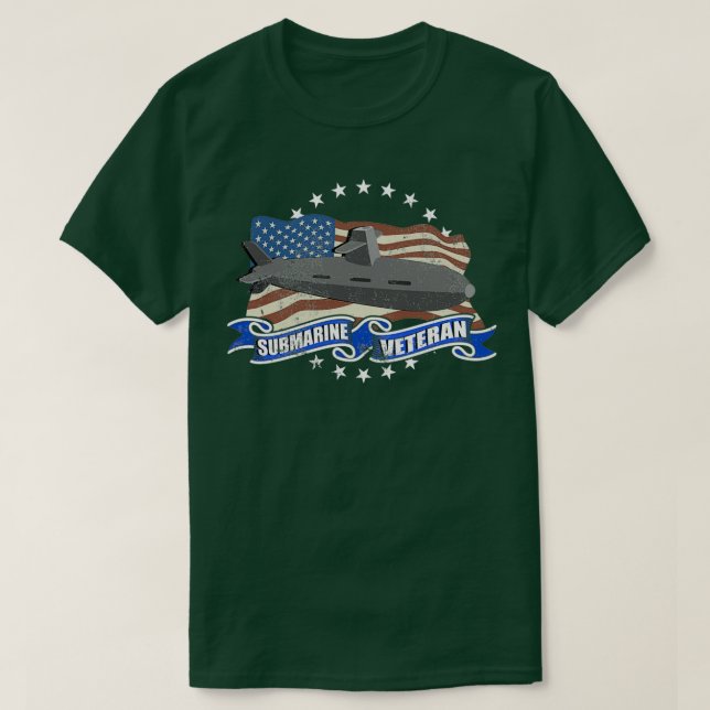 Camiseta Veterano de combate submarino de Estados Unidos (Diseño del anverso)