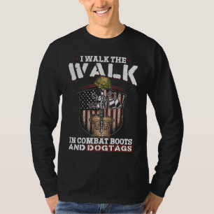 Camiseta Veterano de EE. UU. Camino La Caminata En Botas De
