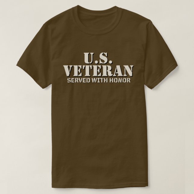 Camiseta Veterano de EE. UU. Sirvió con Honor (Diseño del anverso)