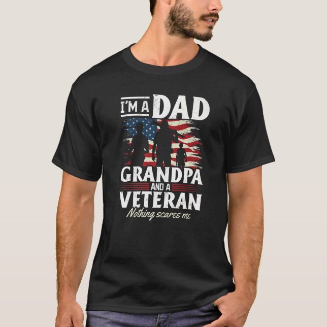 Camiseta Veterano de Ee. Uu. Soy el abuelo y un veterano (Anverso)