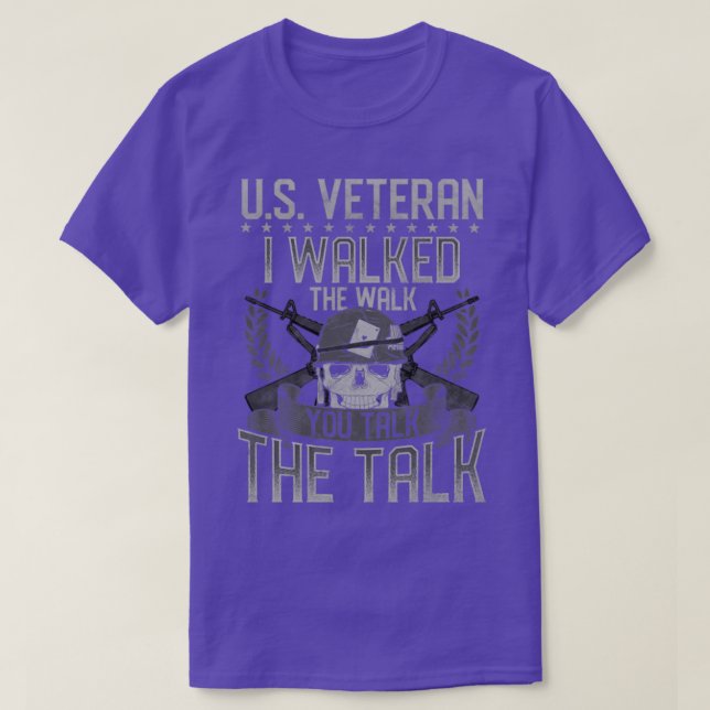 Camiseta Veterano De EEUU Caminé Por El Camino Que Hablas D (Diseño del anverso)