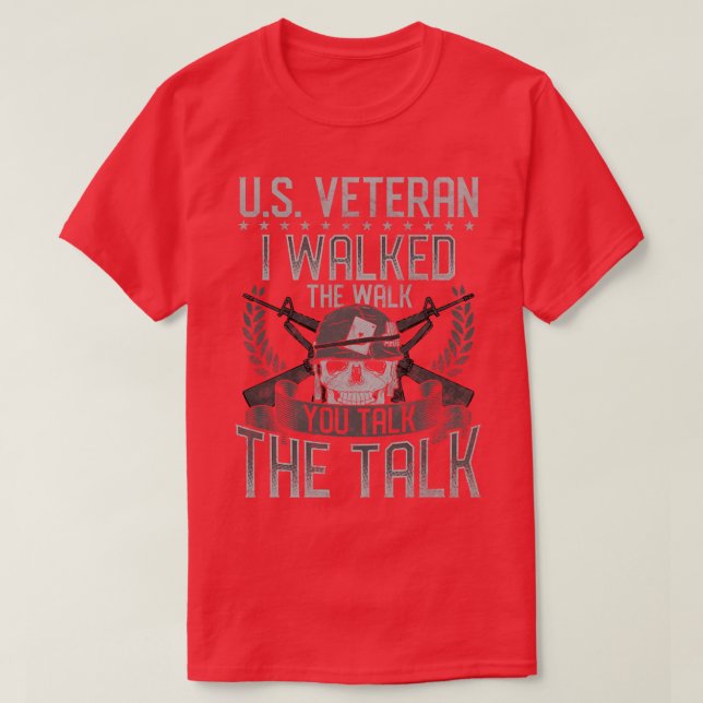 Camiseta Veterano De EEUU Caminé Por El Camino Que Hablas D (Diseño del anverso)