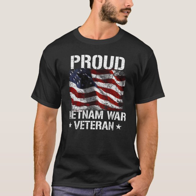 Camiseta Veterano de guerra de Vietnam Bandera de Estados U (Anverso)
