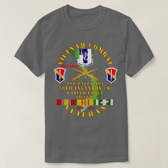 Camiseta Veterano de Guerra de Vietnam con primer campo de  (Diseño del anverso)