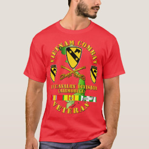 Camiseta Veterano de Guerra de Vietnam con primera Cav DUI