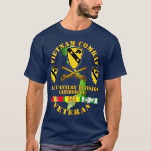 Camiseta Veterano de Guerra de Vietnam con primera Cav DUI