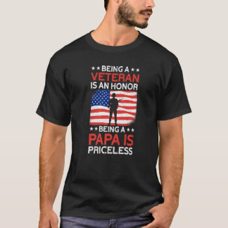 Camiseta Veterano de honor Papa invalorable Orgulloso V Est