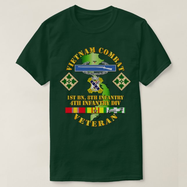 Camiseta Veterano de Infantería de Guerra de Vietnam con 1º (Diseño del anverso)