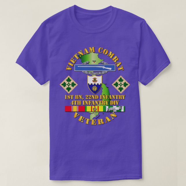 Camiseta Veterano de Infantería de Guerra de Vietnam con 1ᵉ (Diseño del anverso)
