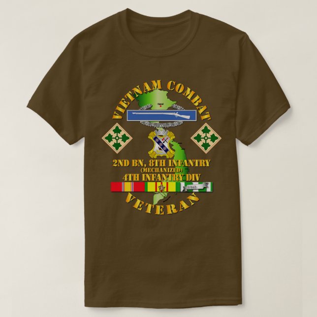 Camiseta Veterano de Infantería de Guerra de Vietnam con 2º (Diseño del anverso)