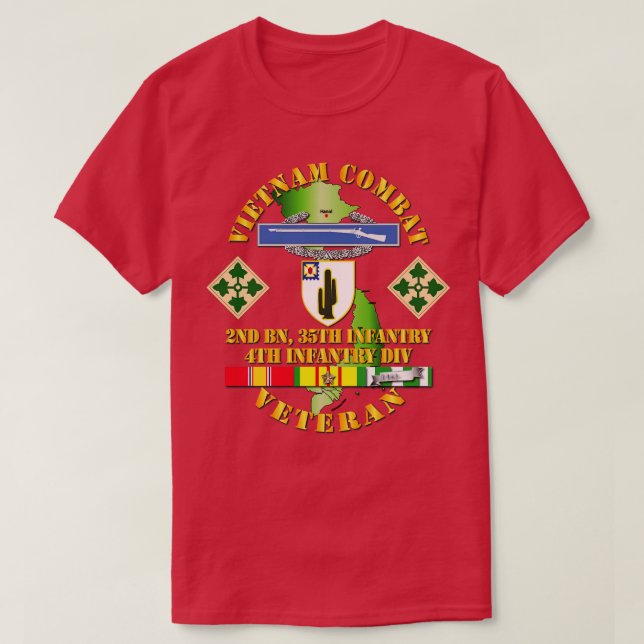 Camiseta Veterano de Infantería de Guerra de Vietnam con 2º (Diseño del anverso)