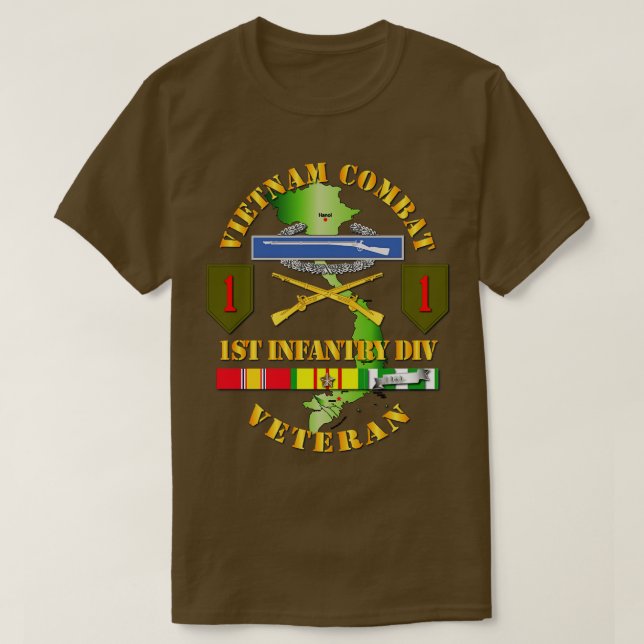 Camiseta Veterano de Infantería de Guerra de Vietnam con Pr (Diseño del anverso)