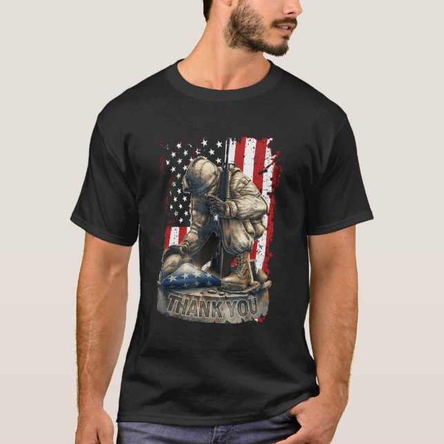 Camiseta Veterano de la bandera de los Estados Unidos Graci (Anverso)