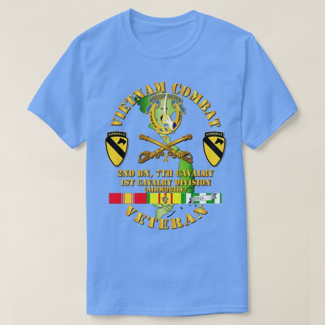 Camiseta Veterano de la caballería de guerra de Vietnam con (Diseño del anverso)