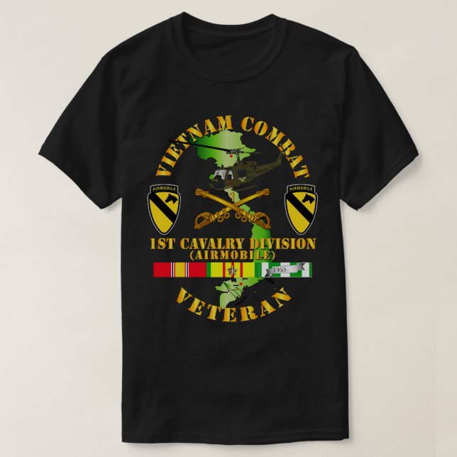 Camiseta Veterano de la caballería de guerra de Vietnam con (Diseño del anverso)