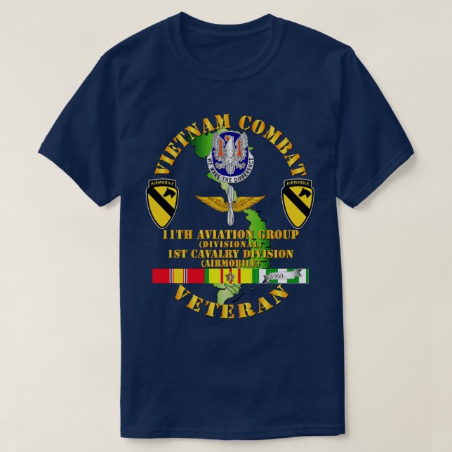 Camiseta Veterano de la caballería de guerra de Vietnam con (Diseño del anverso)