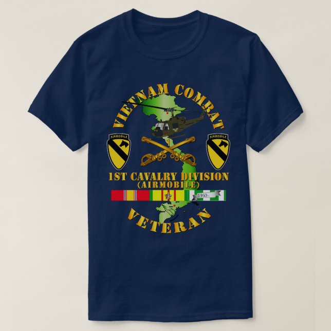 Camiseta Veterano de la caballería de guerra de Vietnam con (Diseño del anverso)