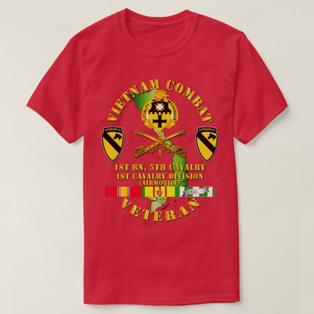 Camiseta Veterano de la caballería de guerra de Vietnam con (Diseño del anverso)