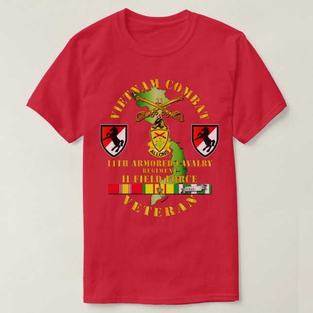 Camiseta Veterano de la caballería de guerra de Vietnam con (Diseño del anverso)