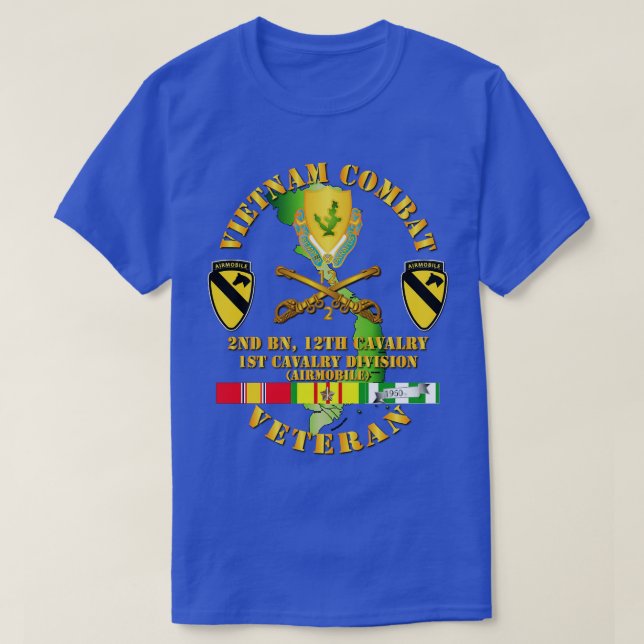 Camiseta Veterano de la caballería de guerra de Vietnam con (Diseño del anverso)