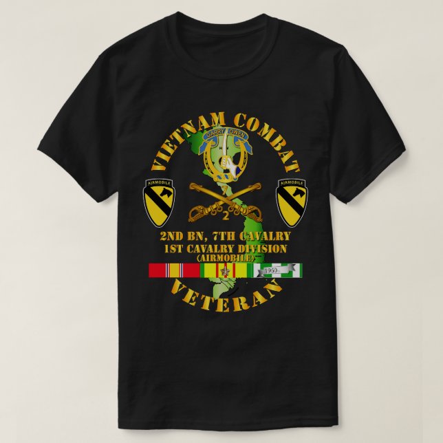 Camiseta Veterano de la caballería de guerra de Vietnam con (Diseño del anverso)